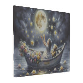 夢見る少女の月夜の幻想的な情景 メタルプリント (アングル)