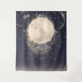 夢見る月の魔法の宇宙の輝き タペストリー (正面)