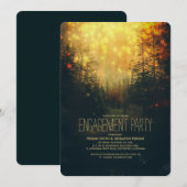 夢見る森のストリングライトツリーエンゲージメントパーティー 招待状 (正面/裏面)