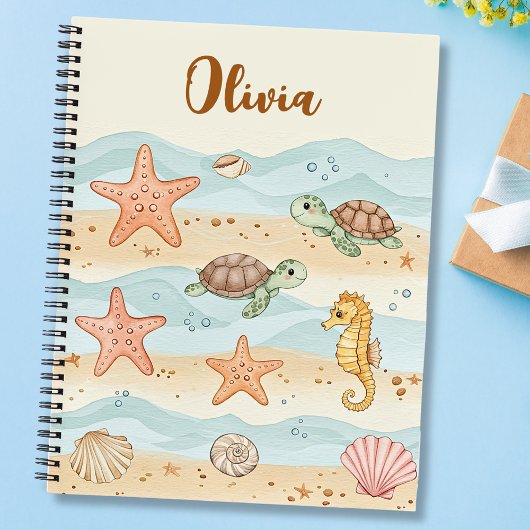 夢見る水彩の赤ちゃん海の生き物 ノートブック