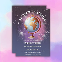 夢見る水彩画の冒険が待つベビーシャワー 招待状