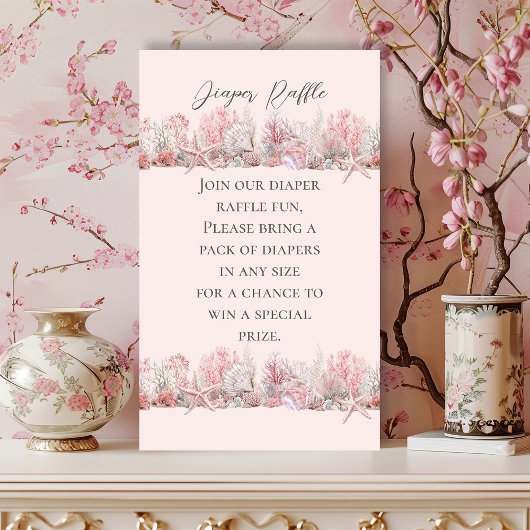 夢見る海の下のベビーシャワー エンクロージャーカード