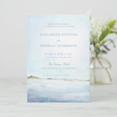 夢見る海岸のオーシャンビーチモダンエレガントウェディング 招待状 (スタンド正面)