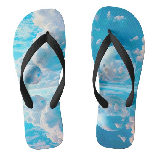 夢見る空の超現実的な自然の風景 ビーチサンダル (フットベッド)