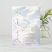 夢見る花嫁の至福のひととき ソフト ブライダルシャワー 招待状 (スタンド正面)