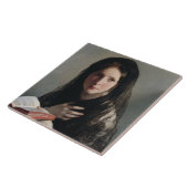 夢見る若い女性 (本を読む) タイル (側面)
