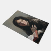 夢見る若い女性 (本を読む) ドアマット (アングル)