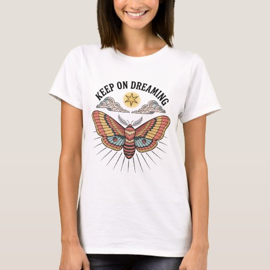 夢見る蛾のセレスト Tシャツ (正面)