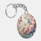 夢見る蝶とバラ キーホルダー (正面左)