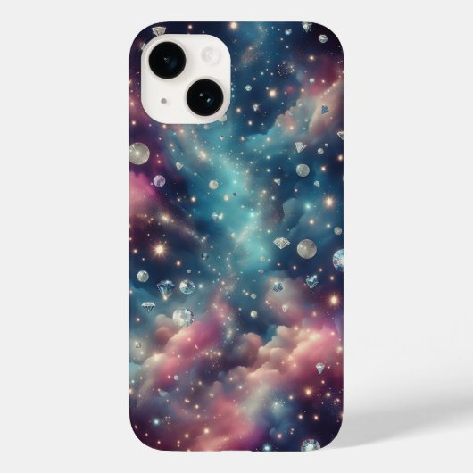 夢見る銀河のダイヤモンド スペース グリッター スター パステル ネイビー Case-Mate iPhoneケース (裏面)
