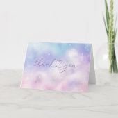 夢見る雲と星のウェディングシャワーの感謝カード サンキューカード (正面)