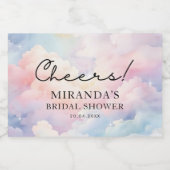 夢見る雲の上の結婚前お披露目パーティー スパークリングワインラベル (シングルラベル)