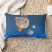 夢見る風船の旅: 笑顔のビションフリーゼの熱気球 ランバークッション (ブランケット)