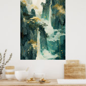 夢見心地のシュールレアル水彩画のポスター ポスター (キッチン)