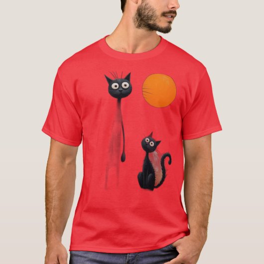夢見心地の黒猫|過去記事 Tシャツ (正面)
