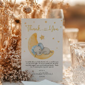 夢見水彩象ムーンベビーシャワー サンキューカード