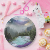 夢見魔法の風光明媚な自然風景 ペーパープレート (パーティー)