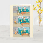 夢遊病おもしろい猫誕生日カード カード (黄色い花)