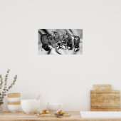 夢遊病ロットワイラー子犬 ポスター (キッチン)