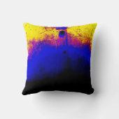 "夢"で黄色のブルーブルゴーニュ黄色デザイン クッション (裏面)