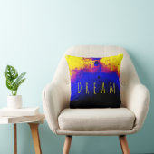 "夢"で黄色のブルーブルゴーニュ黄色デザイン クッション (椅子)