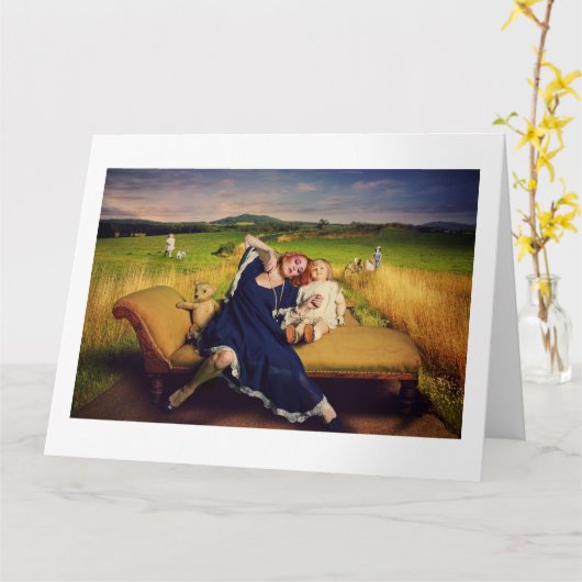 夢 – シュール玩具任意の大事な行事や誕生日 カード (黄色い花)