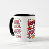 夢。信じ.達成。- やる気を起こさせる マグカップ (正面左)