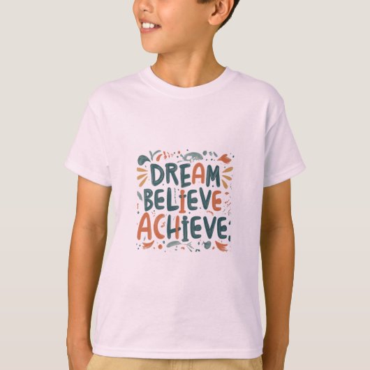 夢。信じ.達成。キッズ Tシャツ (正面)
