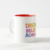 夢。信じ.達成。 ツートーンマグカップ (正面左)