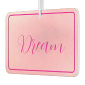 "夢"明るいピンク文字グラデーションピンク カーエアーフレッシュナー (左)