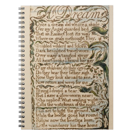 夢、「潔白の歌からのイラストレーション ノートブック (正面)