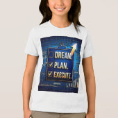 夢。計画。実行。 – 成功のためのブループリント トライブレンドTシャツ (正面)