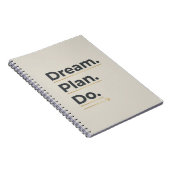 夢。計画。実行。 - 現代の目標設定ノート ノートブック (右側)