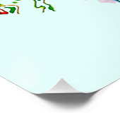 "夢"赤い青の緑のブルゴーニュのマンダラオンアクア ポスター (コーナー)