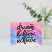 夢、達成信じ引用文 ポストカード (スタンド正面)