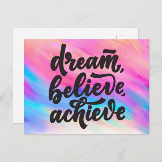 夢、達成信じ引用文 ポストカード (正面/裏面)