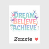 夢、達成信じ – バやる気を起こさせるチョウ シール (シート)