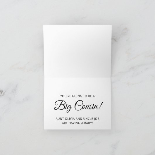 大いこパーソナライズされたの妊娠の発表 カード (内部)