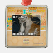 大いにより長く遅れることができません メタルオーナメント (正面)