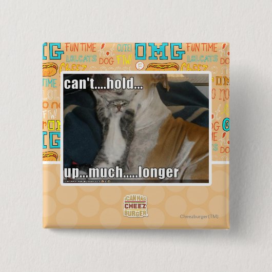 大いにより長く遅れることができません 缶バッジ (正面)