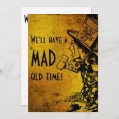 大いに楽しいひと時を！（マッドハッター - ゴールド) 招待状 (正面/裏面)