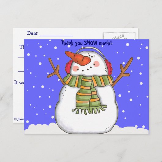 大いに雪が降りますありがとう(個人化して下さい) ポストカード (正面/裏面)