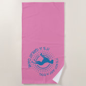 大おもしろいきなダーンシャワーカーテン洗浄布 ビーチタオル (正面)