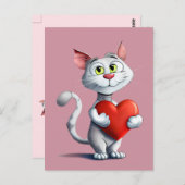 大おもしろいきなハートを持つTomcat ポストカード (正面/裏面)