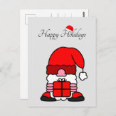 大おもしろいきな帽子をかぶったクリスマスユーモアを持つサンタクロース ポストカード (正面/裏面)