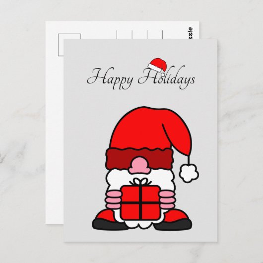 大おもしろいきな帽子をかぶったクリスマスユーモアを持つサンタクロース ポストカード (正面/裏面)