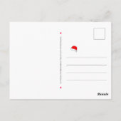 大おもしろいきな帽子をかぶったクリスマスユーモアを持つサンタクロース ポストカード (裏面)