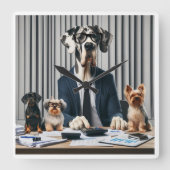 大おもしろいダン会計士 スクエア壁時計 (正面)