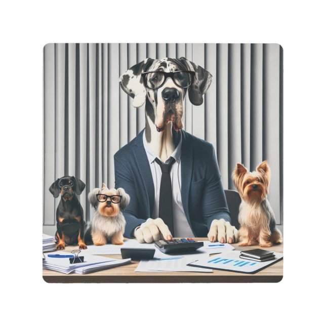 大おもしろいダン会計士 メタルプリント (正面)