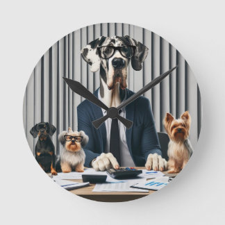 大おもしろいダン会計士 ラウンド壁時計